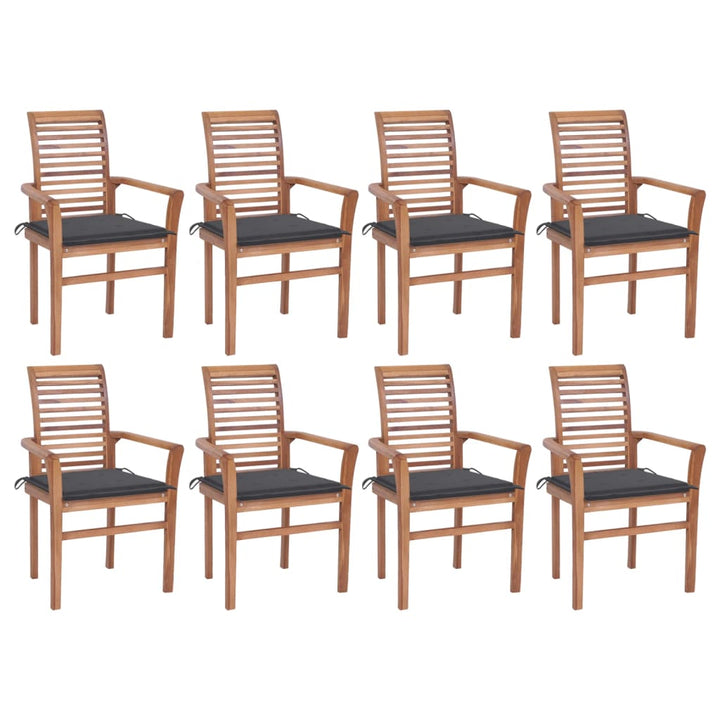 vidaXL Patio Dining Chairs Outdoor Folding Chair with Cushions Solid Wood Teak-8