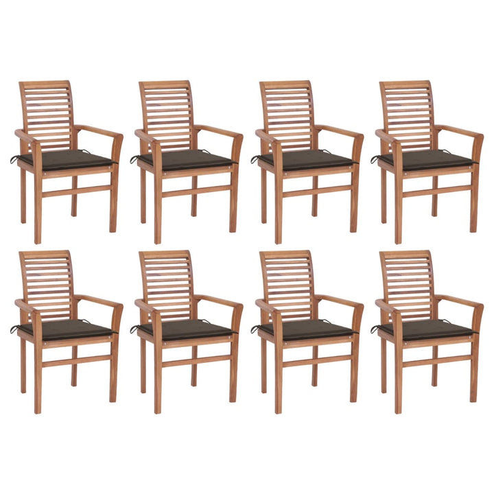 vidaXL Patio Dining Chairs Outdoor Folding Chair with Cushions Solid Wood Teak-19