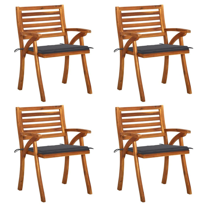 vidaXL Patio Dining Chairs Outdoor Patio Chair with Cushions Solid Wood Acacia-54