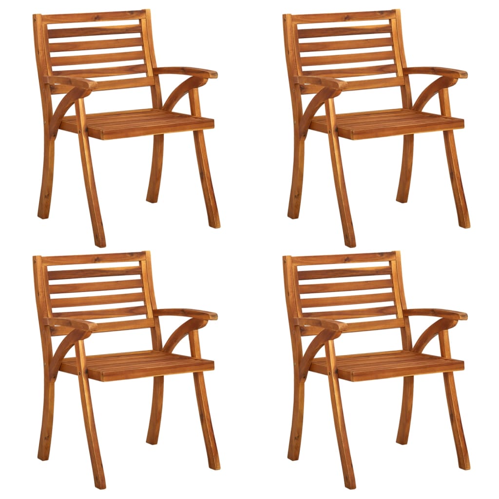 vidaXL Patio Dining Chairs Outdoor Patio Chair with Cushions Solid Wood Acacia-27