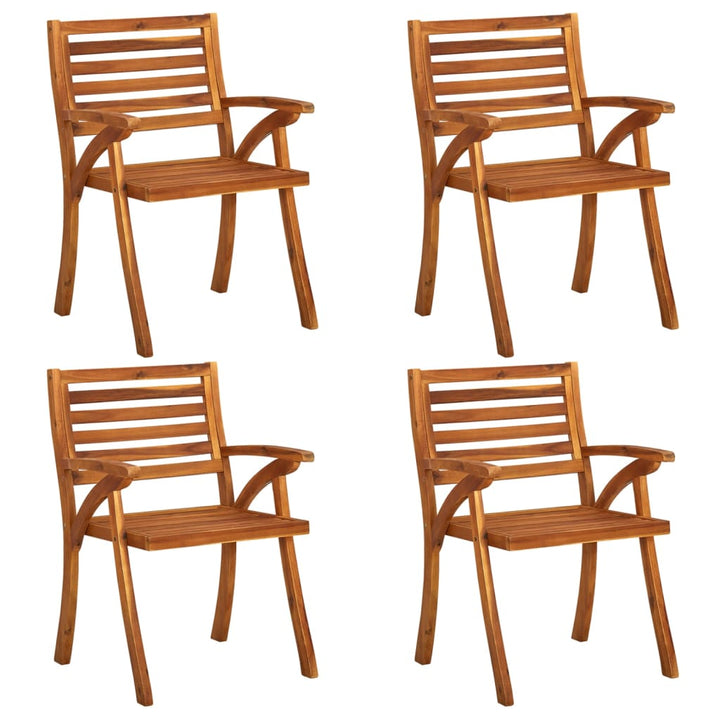 vidaXL Patio Dining Chairs Outdoor Patio Chair with Cushions Solid Wood Acacia-27