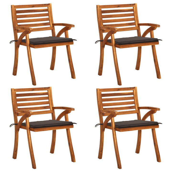 vidaXL Patio Dining Chairs Outdoor Patio Chair with Cushions Solid Wood Acacia-76