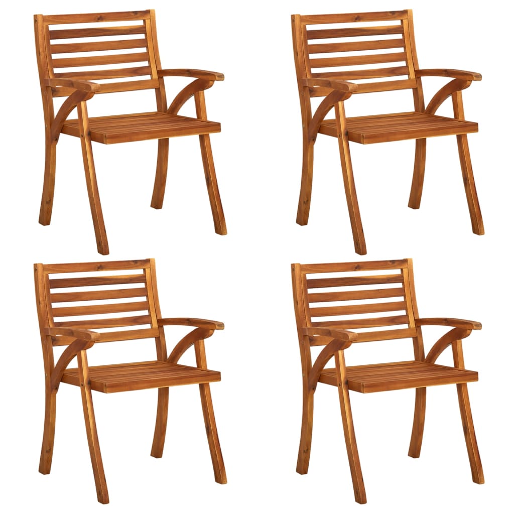 vidaXL Patio Dining Chairs Outdoor Patio Chair with Cushions Solid Wood Acacia-74