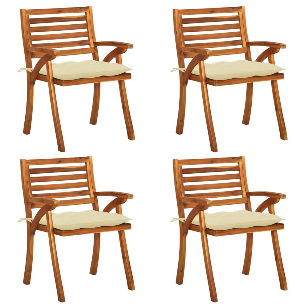 vidaXL Patio Dining Chairs Outdoor Chair for Deck Garden Solid Wood Acacia-40