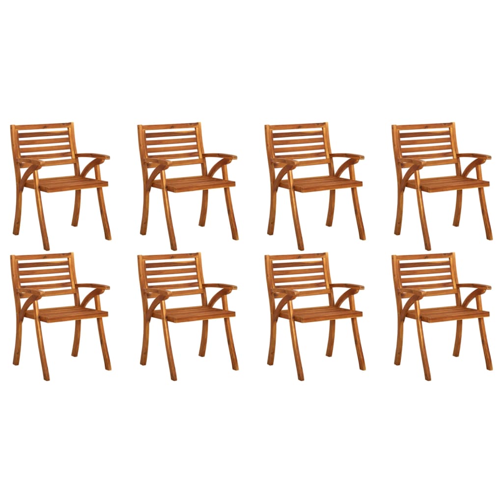 vidaXL Patio Dining Chairs Outdoor Patio Chair with Cushions Solid Wood Acacia-0