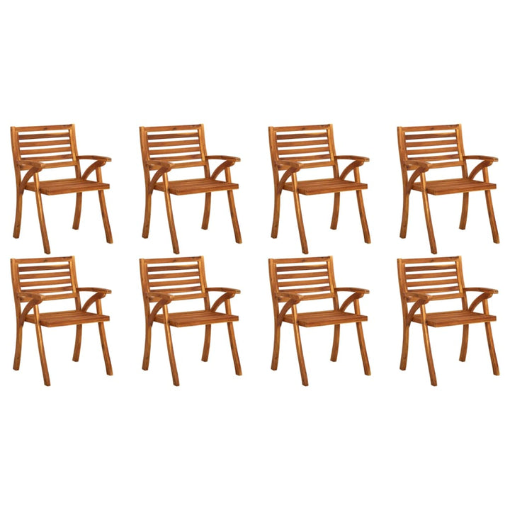vidaXL Patio Dining Chairs Outdoor Patio Chair with Cushions Solid Wood Acacia-0