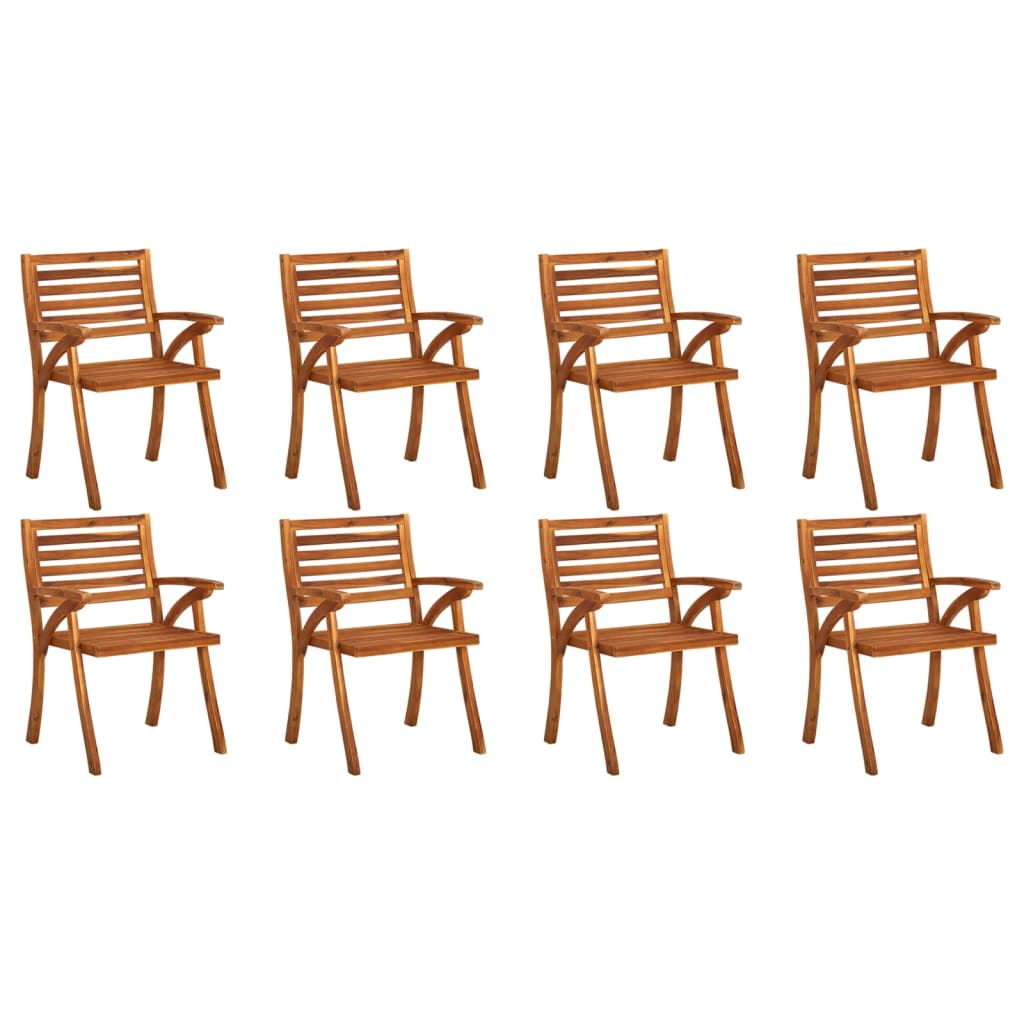 vidaXL Patio Dining Chairs Outdoor Patio Chair with Cushions Solid Wood Acacia-100