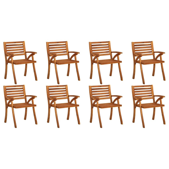 vidaXL Patio Dining Chairs Outdoor Patio Chair with Cushions Solid Wood Acacia-100