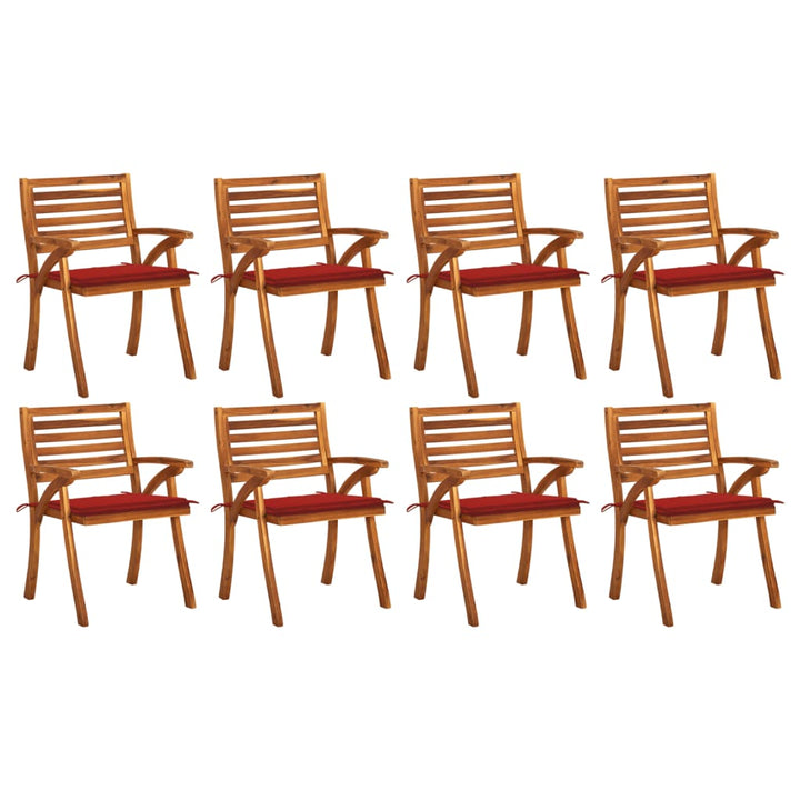 vidaXL Patio Dining Chairs Outdoor Patio Chair with Cushions Solid Wood Acacia-3