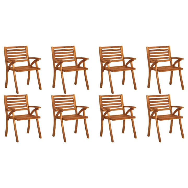 vidaXL Patio Dining Chairs Outdoor Patio Chair with Cushions Solid Wood Acacia-64