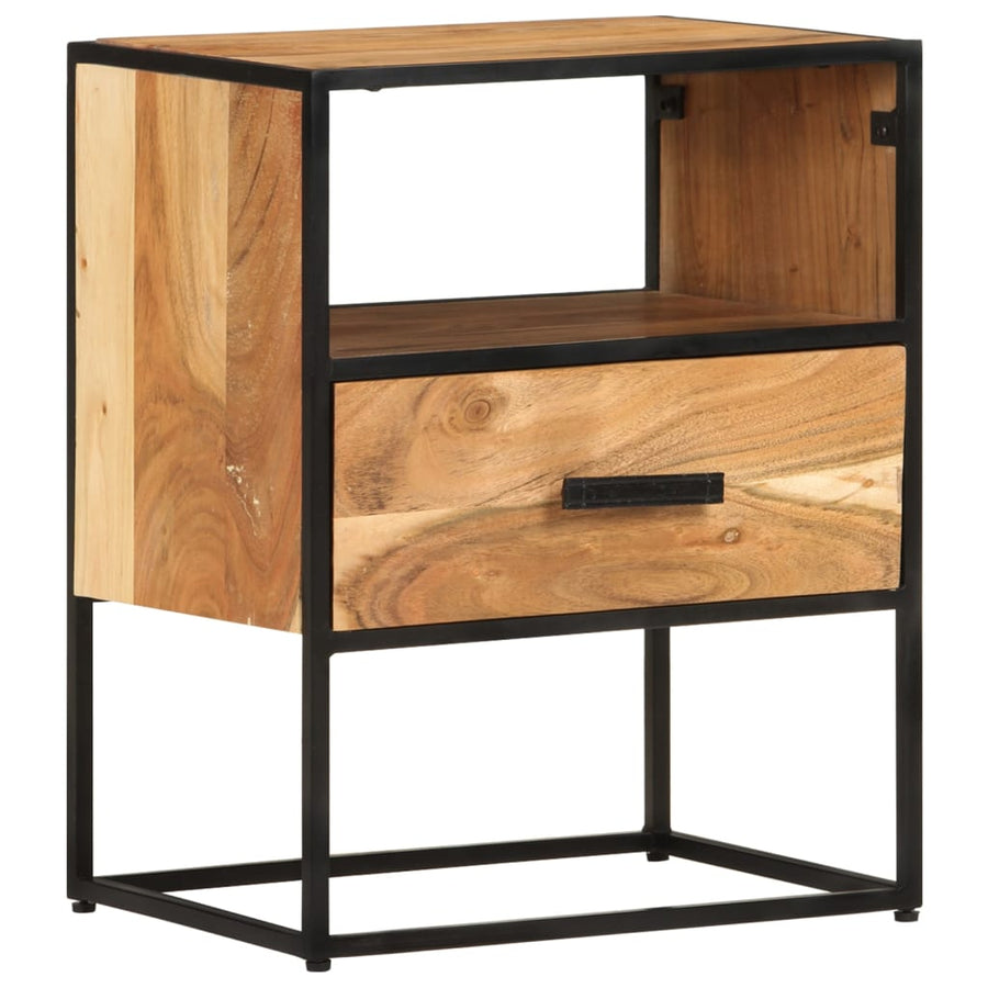 vidaXL Nightstand Storage Bedside Table for Home Bedroom Solid Wood Acacia-0