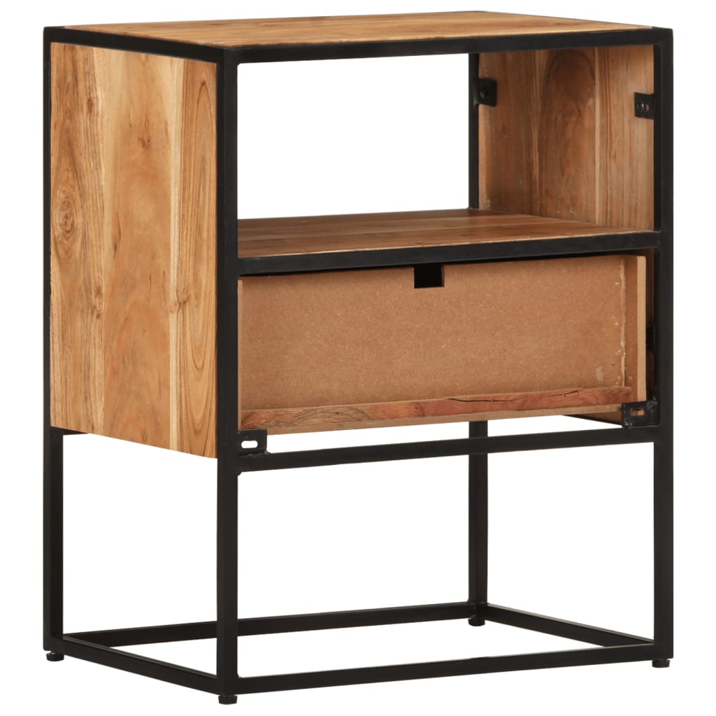 vidaXL Nightstand Storage Bedside Table for Home Bedroom Solid Wood Acacia-9