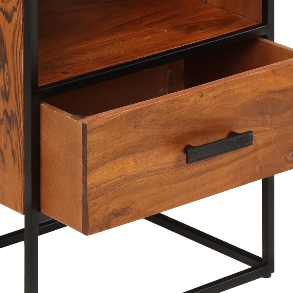 vidaXL Nightstand Storage Bedside Table for Home Bedroom Solid Wood Acacia-4