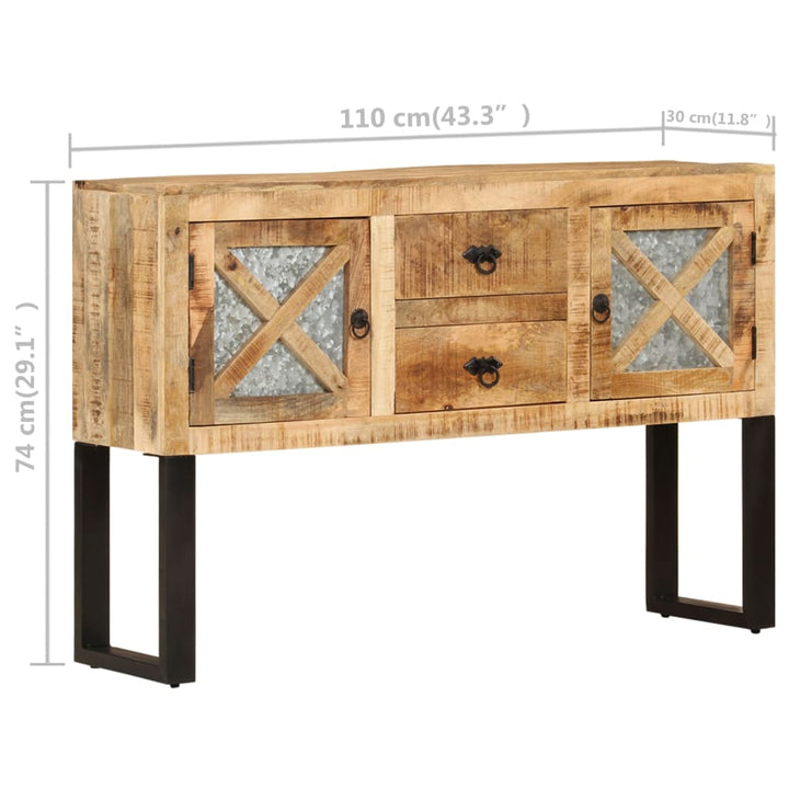 vidaXL Sideboard Cupboard with 2 Doors Buffet Storage Cabinet Rough Mango Wood-1