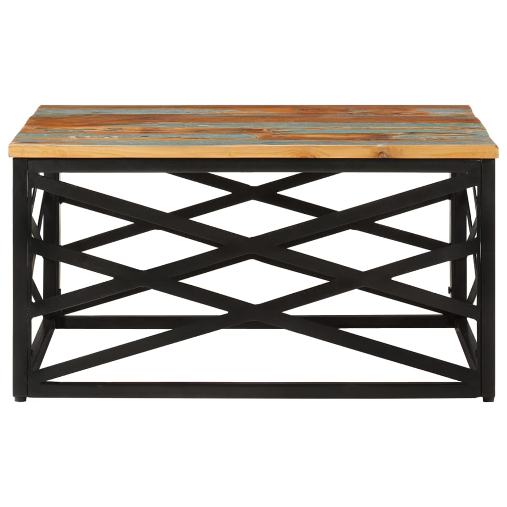 vidaXL Coffee Table 26.8"x26.8"x13.8" Solid Reclaimed Wood-0