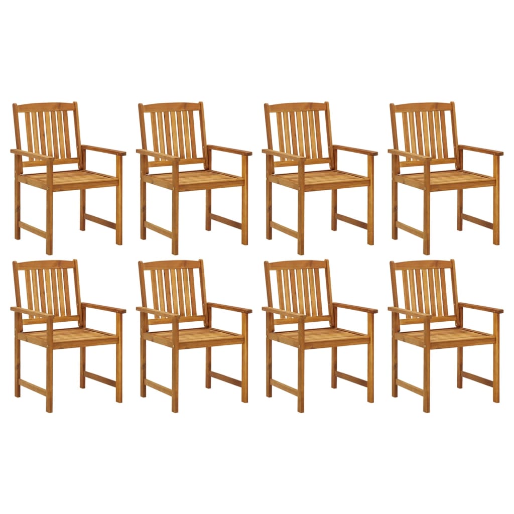 vidaXL Patio Chairs Outdoor Dining Chair for Deck Garden Solid Wood Acacia-14