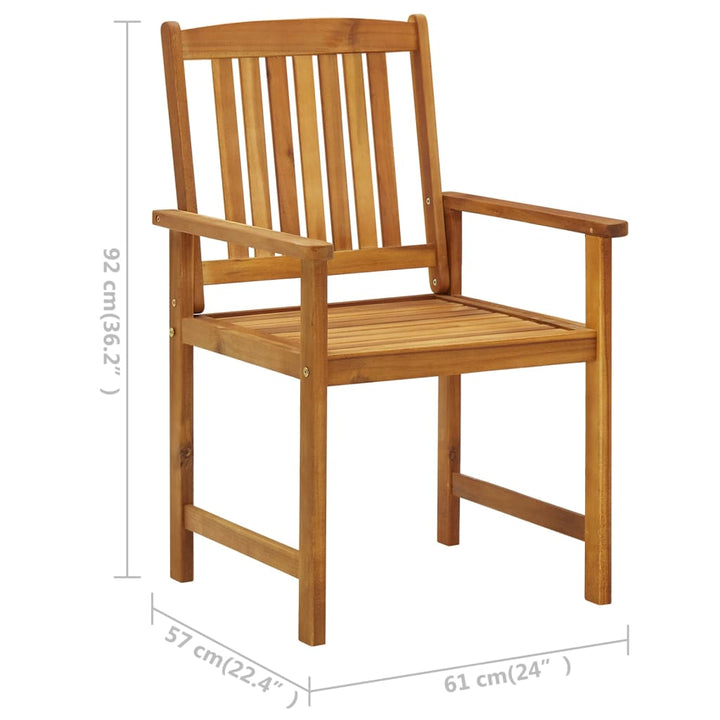 vidaXL Patio Chairs Outdoor Dining Chair for Deck Garden Solid Wood Acacia-15