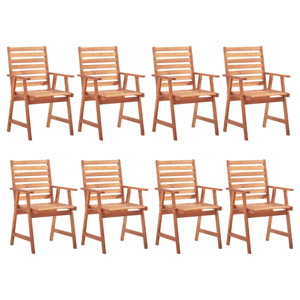 vidaXL Patio Dining Chairs Outdoor Dining Chair for Deck Solid Wood Acacia-12