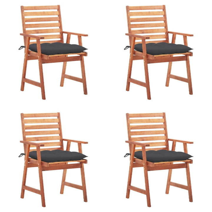 vidaXL Patio Dining Chairs Outdoor Patio Chair with Cushions Solid Wood Acacia-42