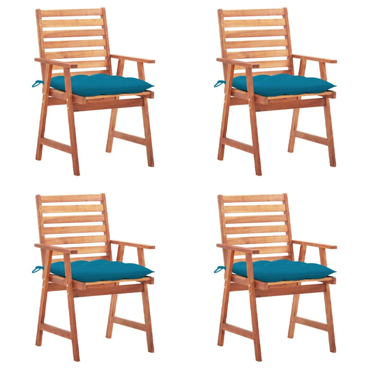 vidaXL Patio Dining Chairs Outdoor Patio Chair with Cushions Solid Wood Acacia-27