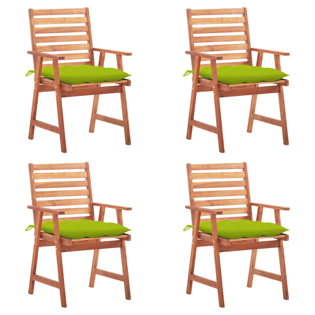 vidaXL Patio Dining Chairs Outdoor Patio Chair with Cushions Solid Wood Acacia-19