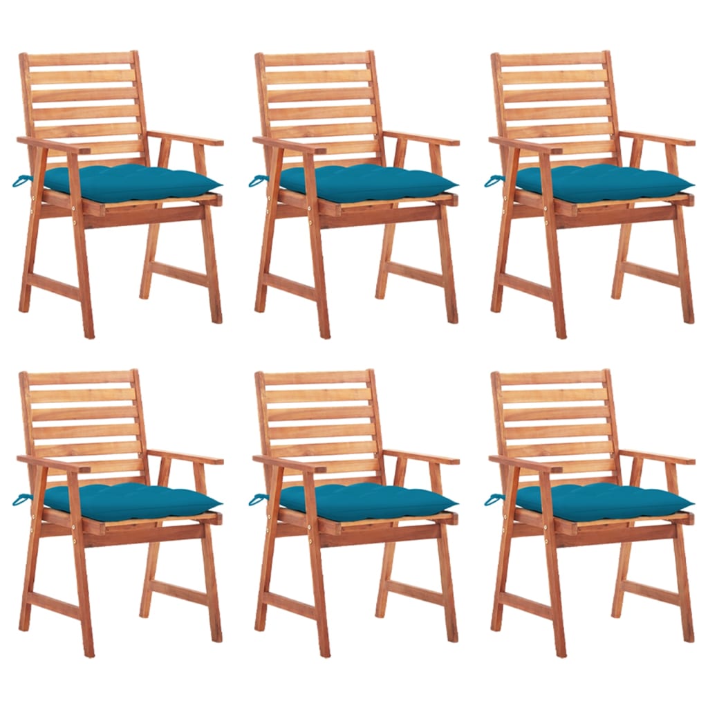 vidaXL Patio Dining Chairs Outdoor Patio Chair with Cushions Solid Wood Acacia-54
