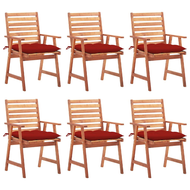 vidaXL Patio Dining Chairs Outdoor Patio Chair with Cushions Solid Wood Acacia-61