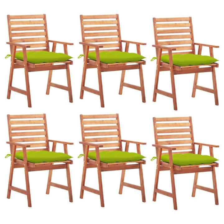 vidaXL Patio Dining Chairs Outdoor Patio Chair with Cushions Solid Wood Acacia-40