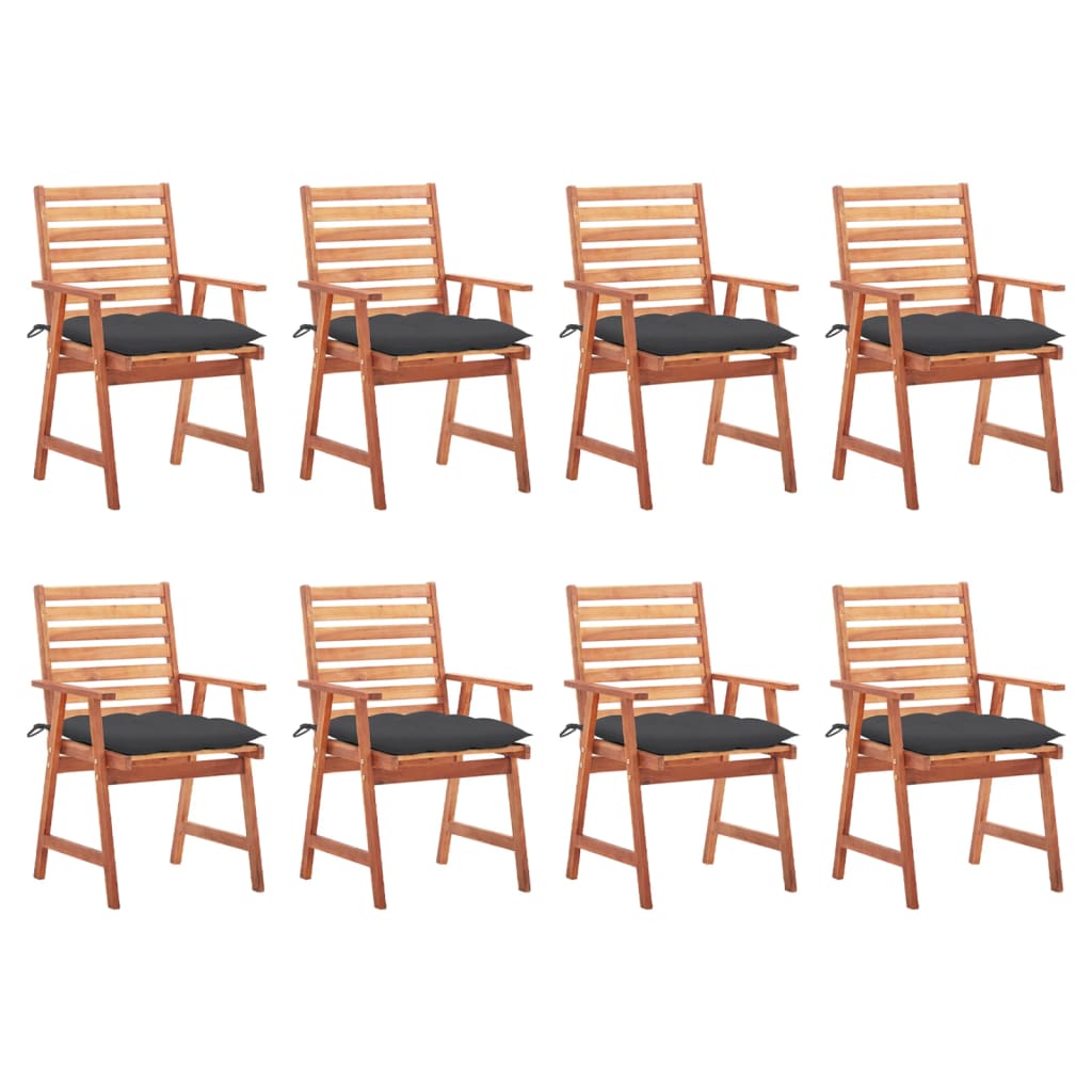 vidaXL Patio Dining Chairs Outdoor Patio Chair with Cushions Solid Wood Acacia-28