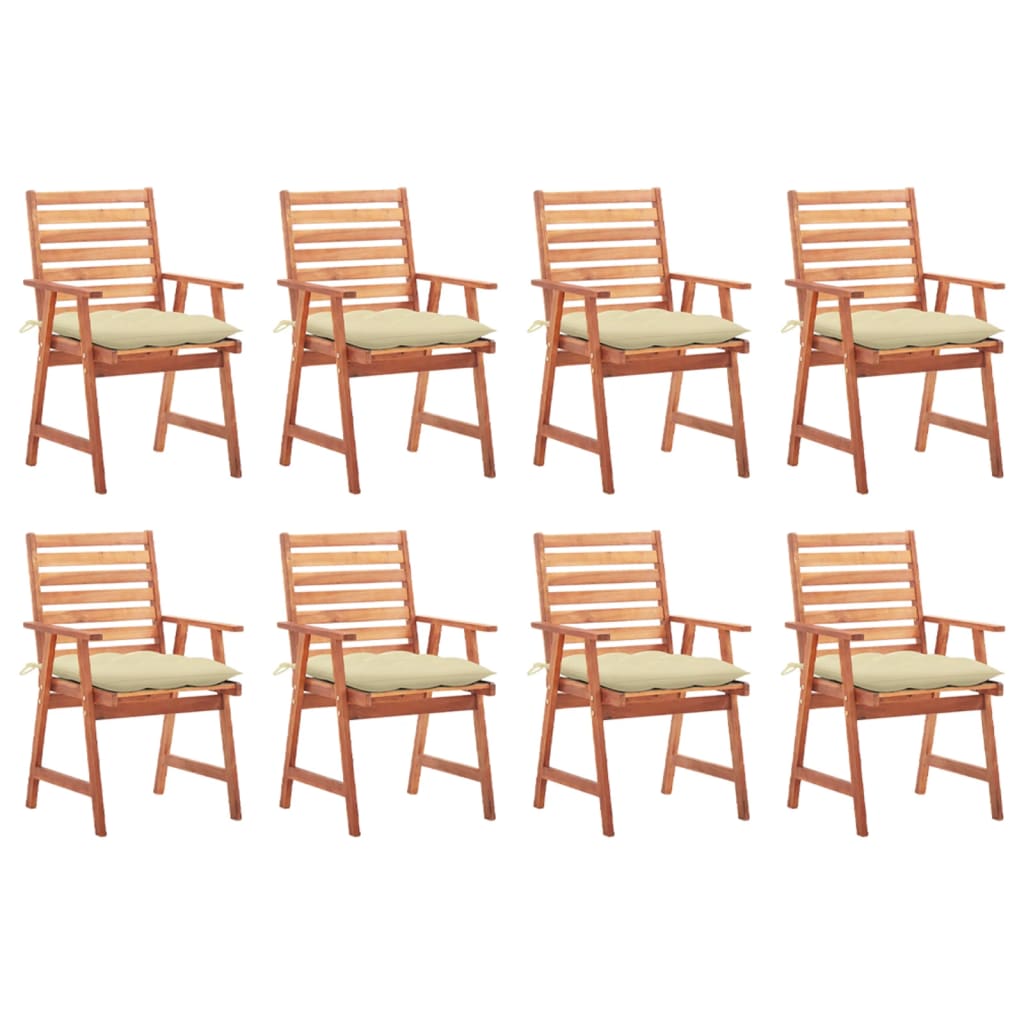 vidaXL Patio Dining Chairs Outdoor Patio Chair with Cushions Solid Wood Acacia-14