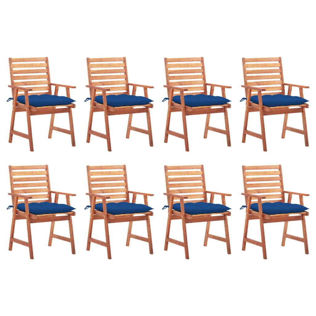 vidaXL Patio Dining Chairs Outdoor Patio Chair with Cushions Solid Wood Acacia-47