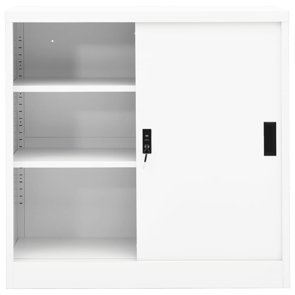 vidaXL Office Cabinet with Sliding Door Anthracite 35.4"x15.7"x35.4" Steel-13