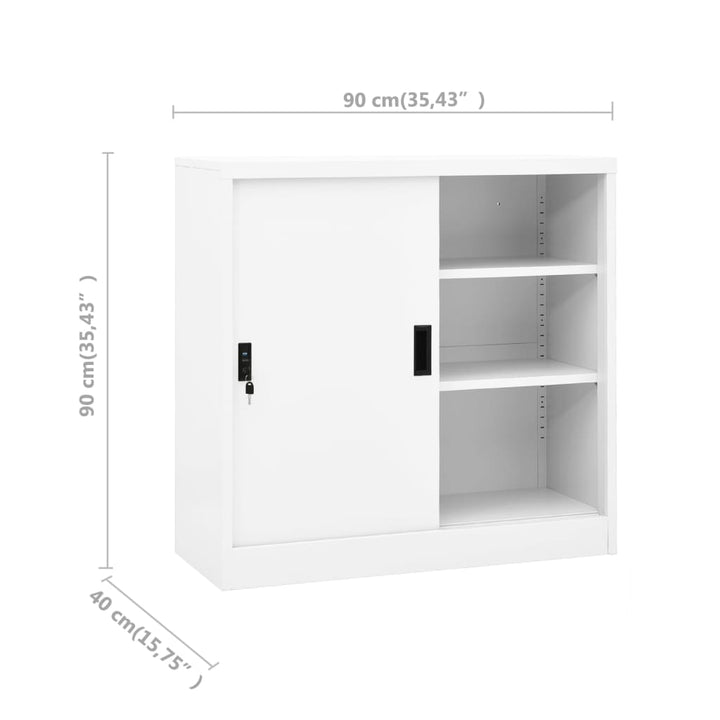 vidaXL Office Cabinet with Sliding Door Anthracite 35.4"x15.7"x35.4" Steel-22