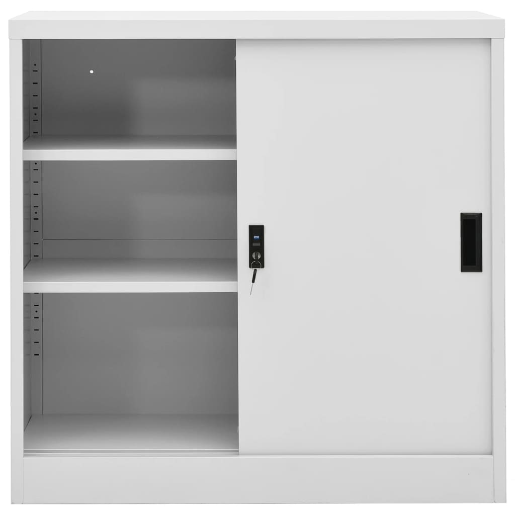 vidaXL Office Cabinet with Sliding Door Anthracite 35.4"x15.7"x35.4" Steel-25