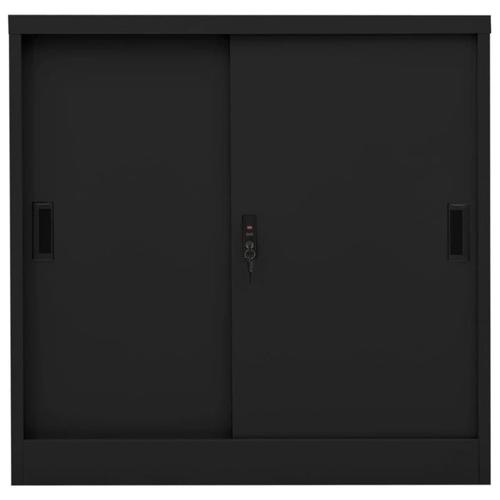 vidaXL Office Cabinet with Sliding Door Anthracite 35.4"x15.7"x35.4" Steel-14