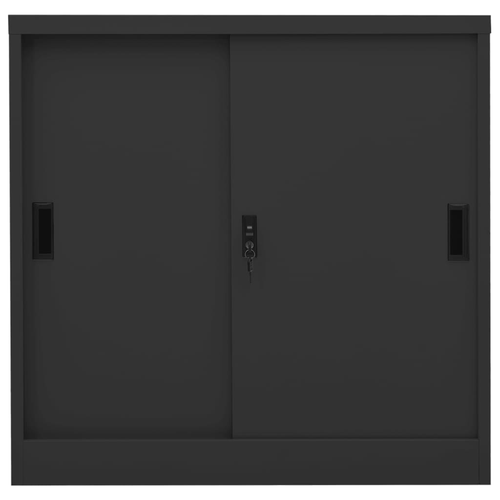 vidaXL Office Cabinet with Sliding Door Anthracite 35.4"x15.7"x35.4" Steel-20