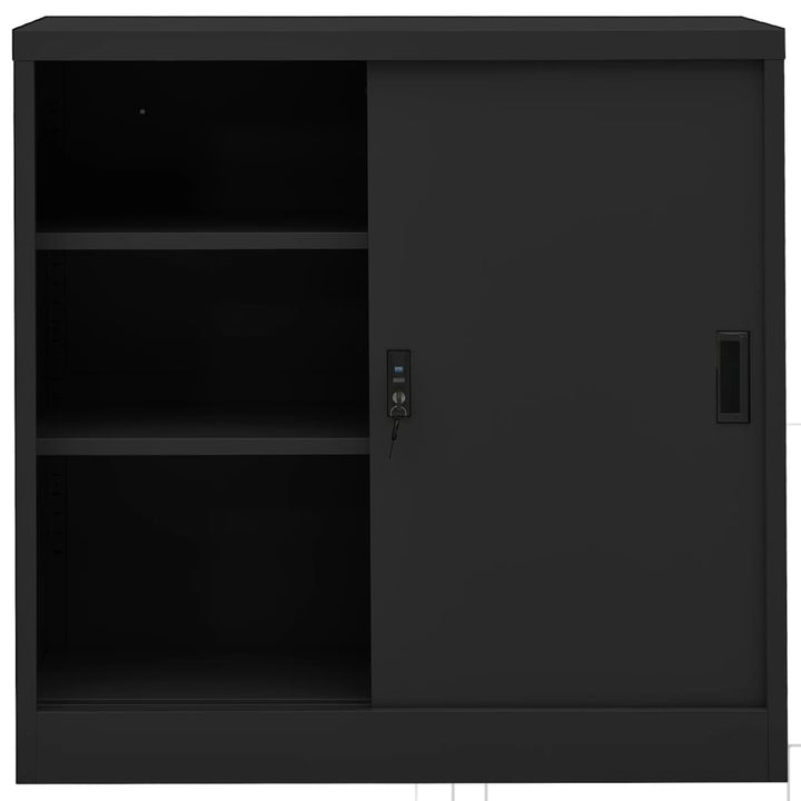 vidaXL Office Cabinet with Sliding Door Anthracite 35.4"x15.7"x35.4" Steel-7