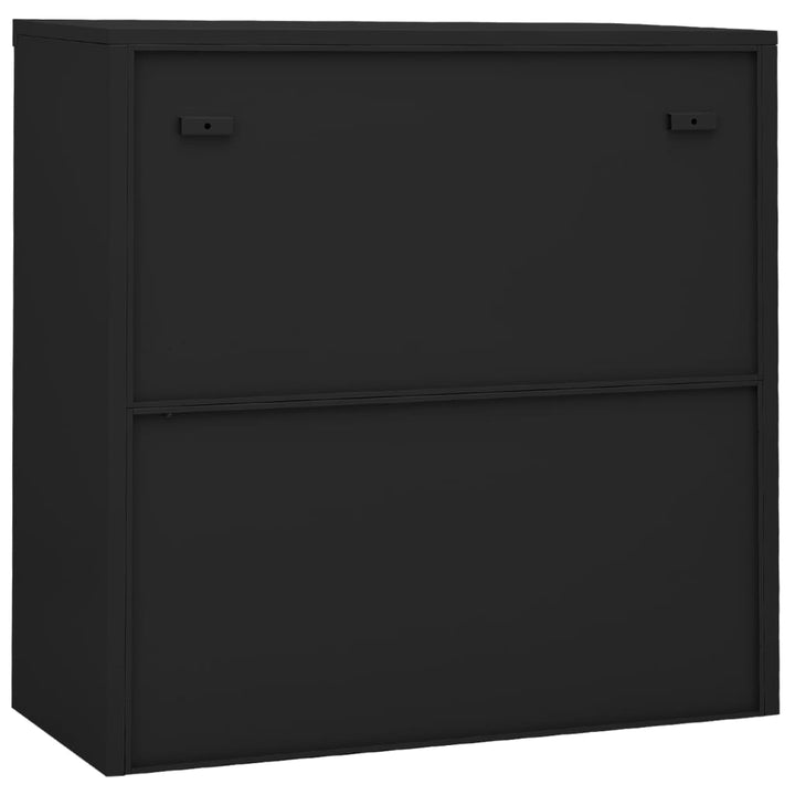 vidaXL Office Cabinet with Sliding Door Anthracite 35.4"x15.7"x35.4" Steel-9