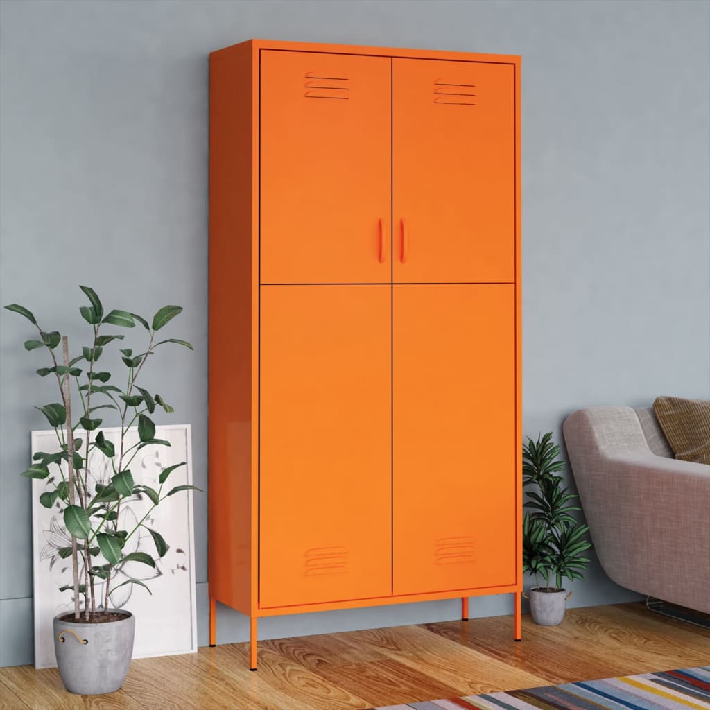 vidaXL Wardrobe Armoire Closet Clothes Storage Organizer for Bedroom Steel-18