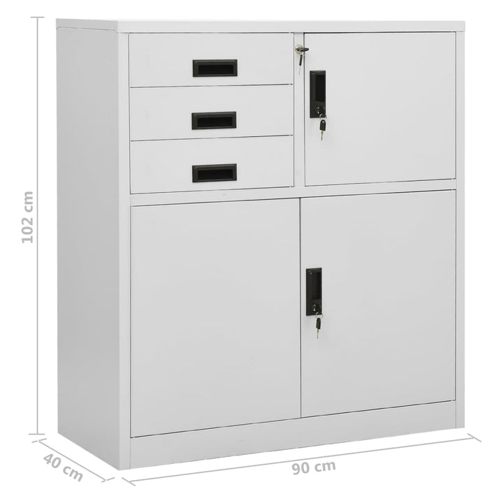 vidaXL Office Cabinet Anthracite 35.4"x15.7"x40.2" Steel-35