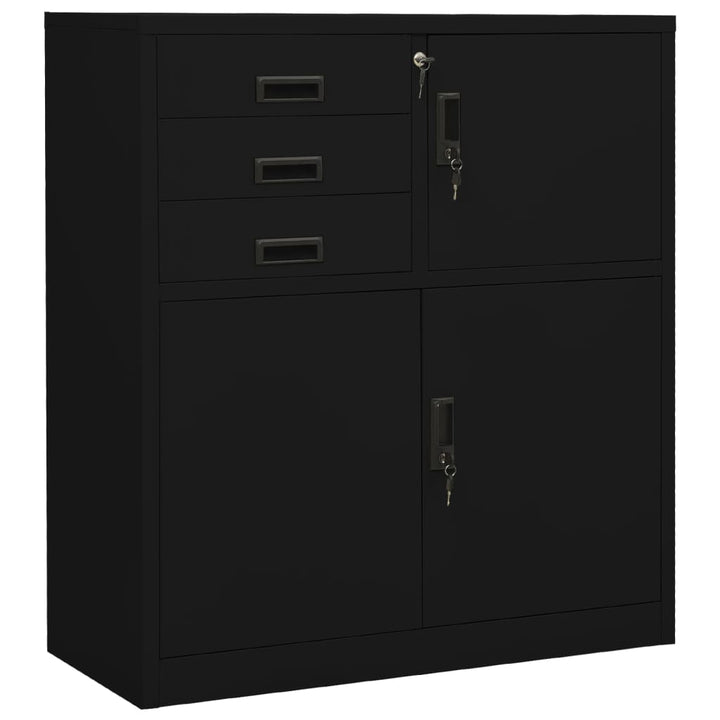 vidaXL Office Cabinet Anthracite 35.4"x15.7"x40.2" Steel-26