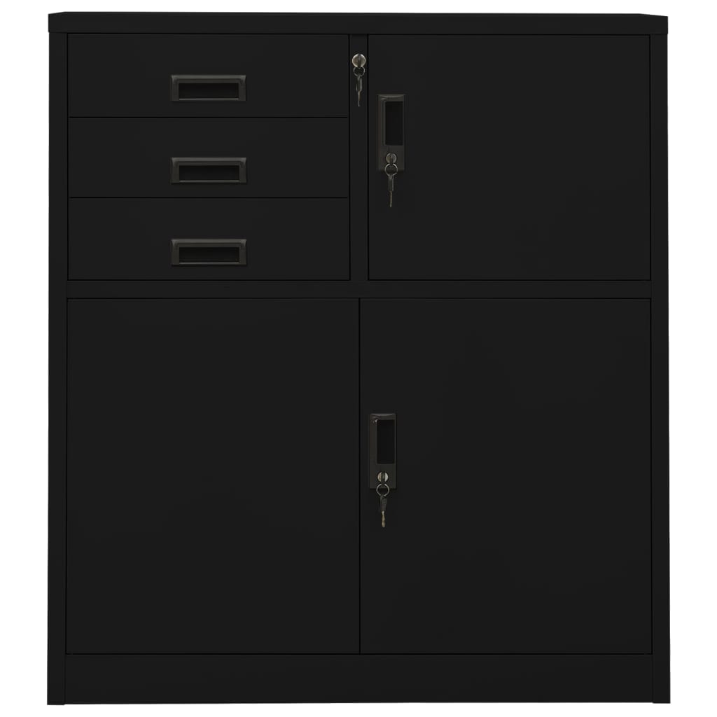 vidaXL Office Cabinet Anthracite 35.4"x15.7"x40.2" Steel-28