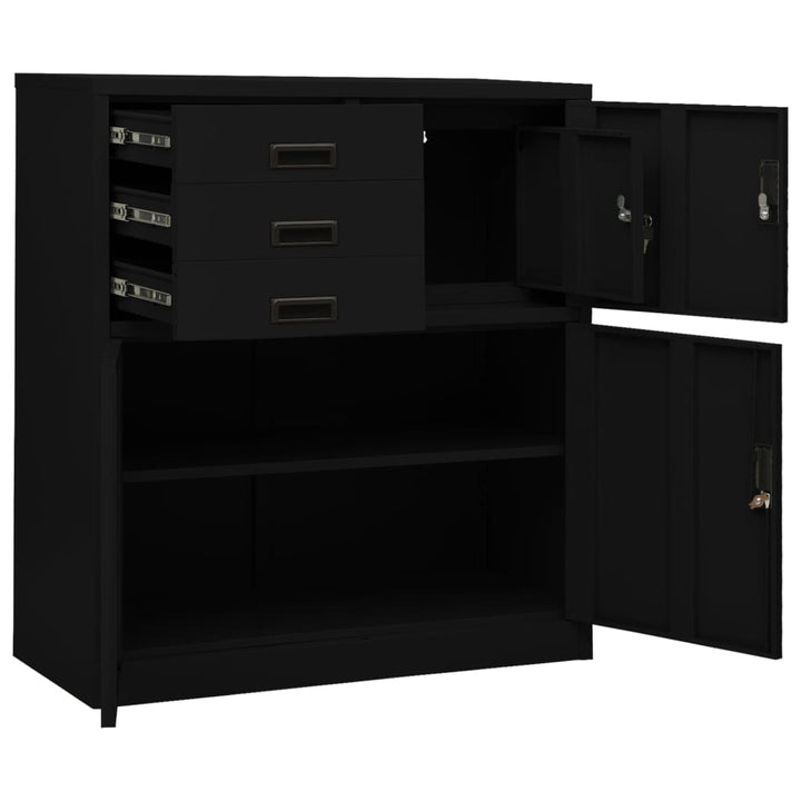 vidaXL Office Cabinet Anthracite 35.4"x15.7"x40.2" Steel-38