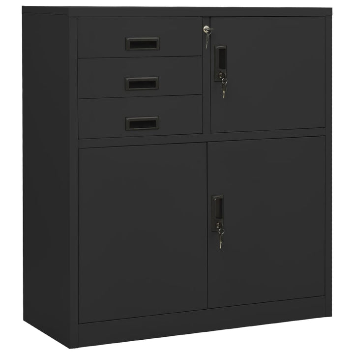 vidaXL Office Cabinet Anthracite 35.4"x15.7"x40.2" Steel-29