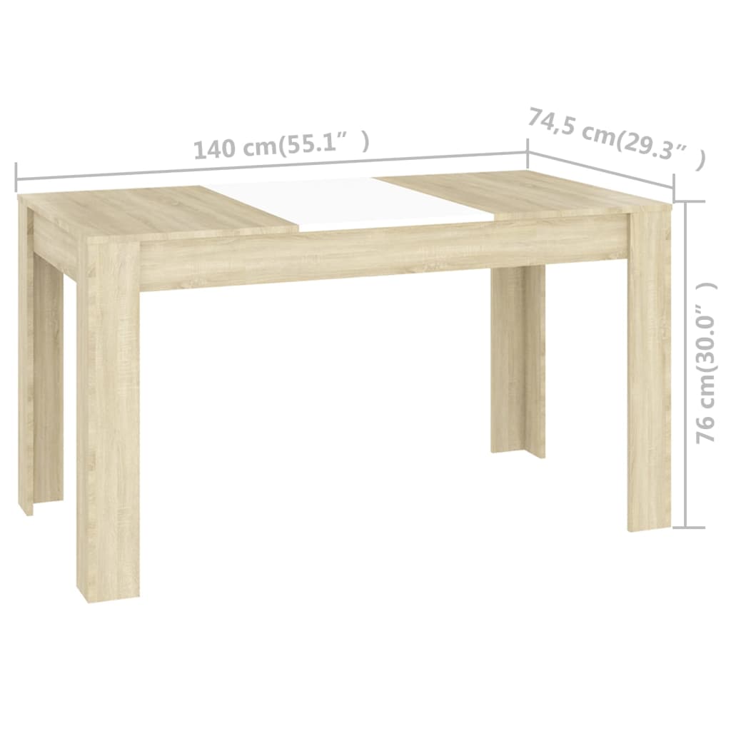 vidaXL Dining Table Engineered Wood Kitchen Dining Room Furniture Multi Colors-58