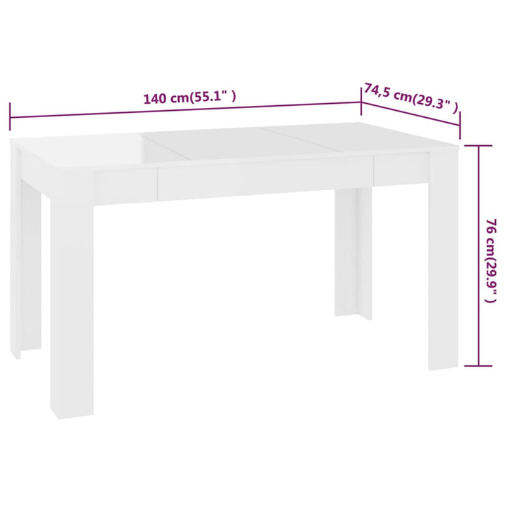 vidaXL Dining Table Engineered Wood Kitchen Dining Room Furniture Multi Colors-5