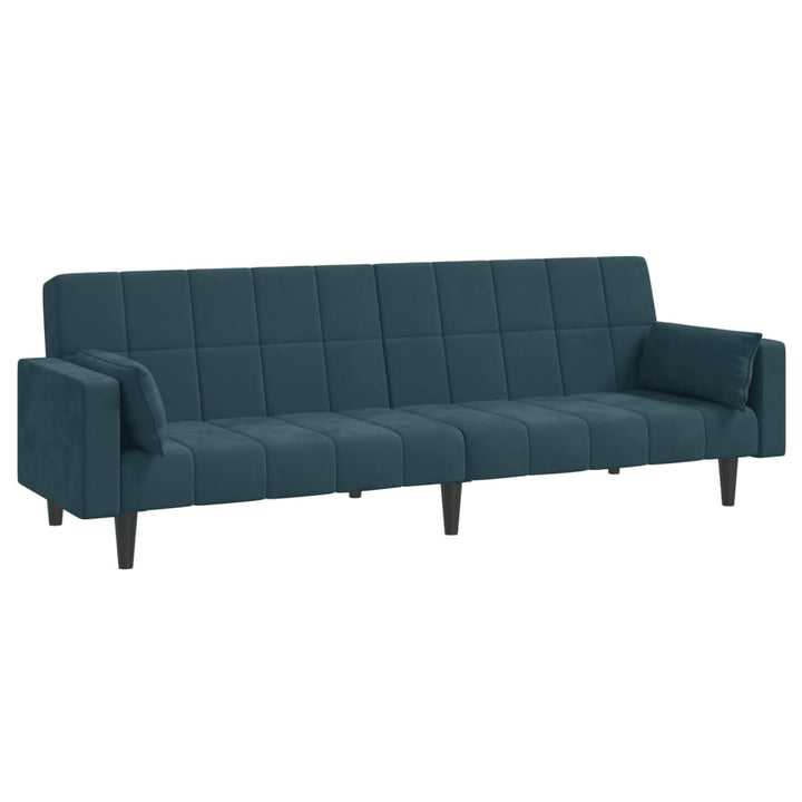vidaXL 2-Seater Sofa Bed with Two Pillows Black Velvet-50