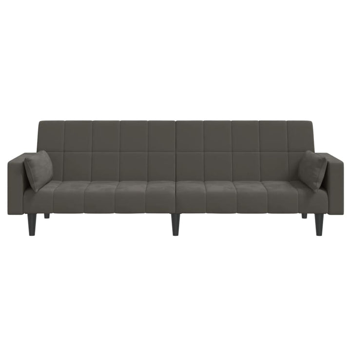 vidaXL 2-Seater Sofa Bed with Two Pillows Black Velvet-45