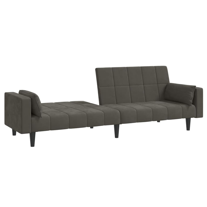 vidaXL 2-Seater Sofa Bed with Two Pillows Black Velvet-47