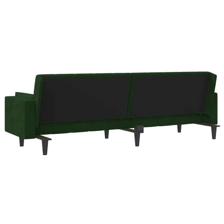vidaXL 2-Seater Sofa Bed with Two Pillows Black Velvet-19